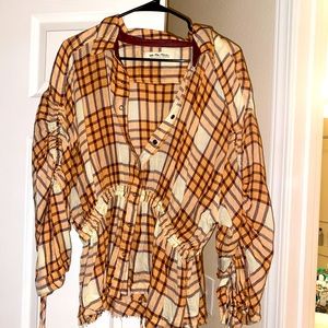 Ruched Sleeve Blouse